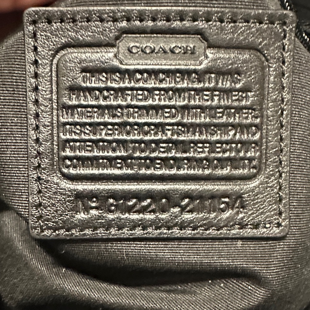 COACH Legacy Graphite Signature Stripe Molly 2-Way Satchel/Shoulder Bag - Picture 10 of 12
